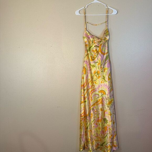 Dresses & Skirts - Thirty Thirty Floral Maxi Dress in Yellow and Pink Small